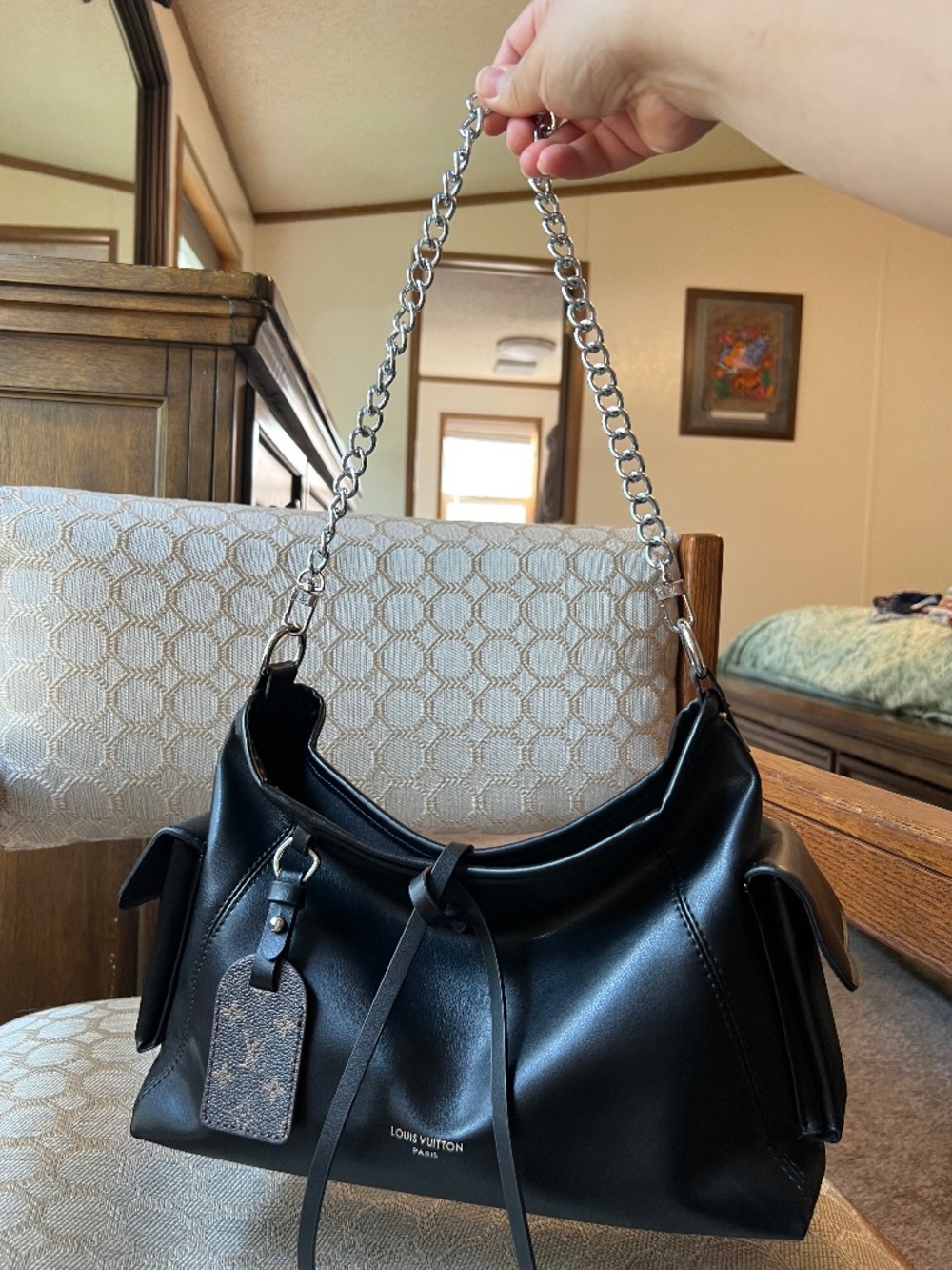 Soft Black Leather Shoulder Bag